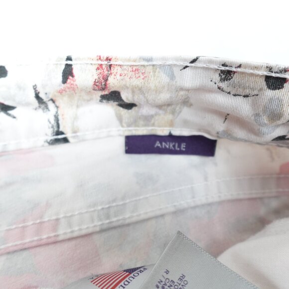 NYDJ Pink Floral Ankle Jeans Women's 6 Lift Tuck Stretch Denim - Picture 5 of 14